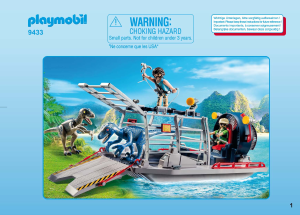 Handleiding Playmobil set 9433 The Explorers Luchtkussenboot met dinokooi