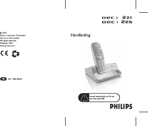 Handleiding Philips DECT 225 Draadloze telefoon