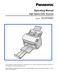 Manual Panasonic KV-S1045C Scanner