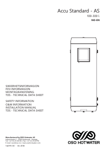 Handleiding OSO Accu Standard AS 300 l Boiler