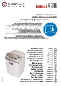 Handleiding intimus 32 CC3 Papiervernietiger