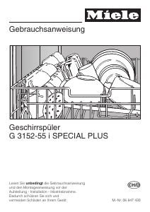 Bedienungsanleitung Miele G 3152-55 i Special Plus Geschirrspüler