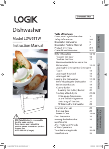 Handleiding Logik LDW6TTW Vaatwasser