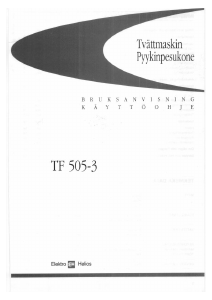 Bruksanvisning ElektroHelios TF505-3 Tvättmaskin