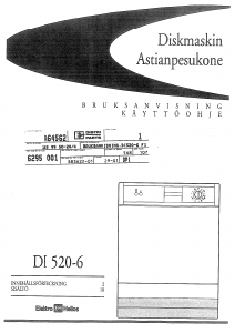 Bruksanvisning ElektroHelios DI520-6 Diskmaskin