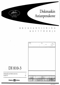 Bruksanvisning ElektroHelios DI810-3 Diskmaskin