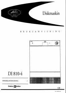 Bruksanvisning ElektroHelios DI810-4 Diskmaskin