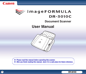 Manual Canon DR-3010C imageFORMULA Scanner