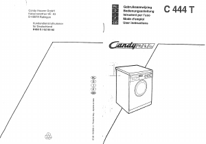 Manuale Candy C 444 T Lavatrice