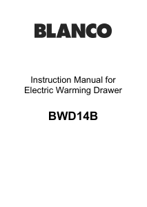 Manual Blanco BWD14B Warming Drawer