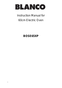 Manual Blanco BOSE65XP Oven