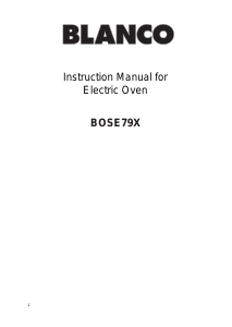 Manual Blanco BOSE79X Oven