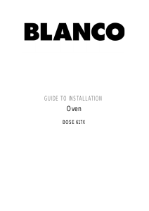 Manual Blanco BOSE617X Oven