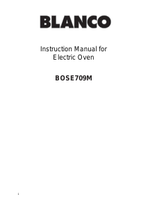 Manual Blanco BOSE709M Oven