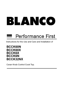 Handleiding Blanco BCCK6N Kookplaat