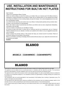 Manual Blanco CG904WWXC Hob