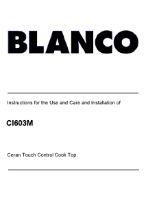 Handleiding Blanco CI603M Kookplaat