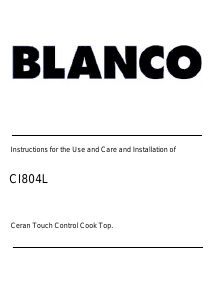 Handleiding Blanco CI804L Kookplaat