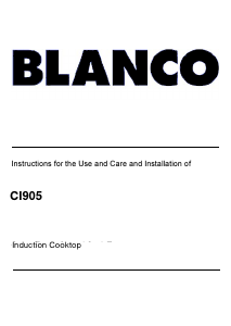 Handleiding Blanco CI905 Kookplaat