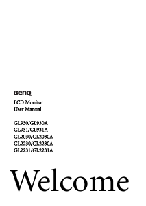 Manual BenQ GL931 LCD Monitor