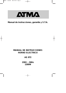 Manual de uso Atma AG 872 Horno