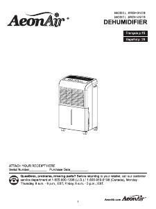 Manual AeonAir RDH45EB Dehumidifier