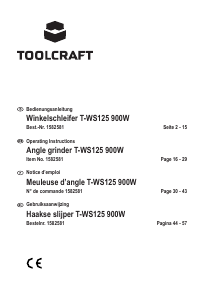 Manual Toolcraft T-WS125 Angle Grinder