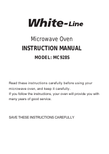 Manual Whiteline MX928S Microwave