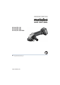 Mode d’emploi Metabo W 18 LTX 115 Meuleuse angulaire