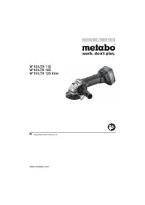 Mode d’emploi Metabo W 18 LTX 125 Meuleuse angulaire