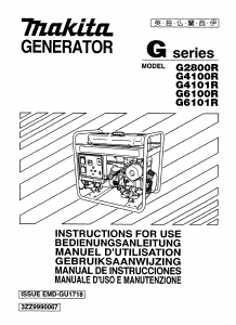Bedienungsanleitung Makita G6100R Generator