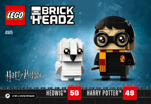 Bruksanvisning Lego set 41615 Brickheadz Harry Potter och Hedwig