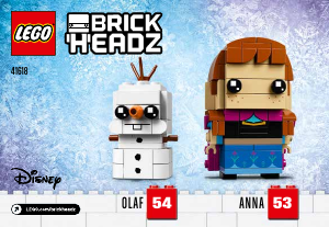 Bedienungsanleitung Lego set 41618 Brickheadz Olaf & Anna