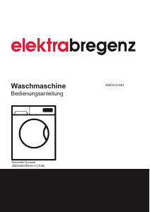 Bedienungsanleitung Elektra Bregenz WAFN 81467 Waschmaschine