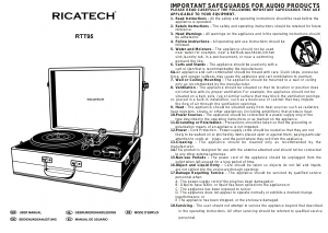 Bedienungsanleitung Ricatech RTT95 Plattenspieler