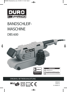 Bedienungsanleitung DURO DBS 600 Bandschleifer