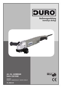Bedienungsanleitung DURO AGM6040 DAG-125/1050 Winkelschleifer