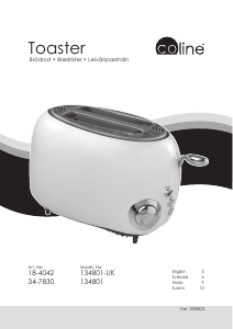 Manual Coline 134801 Toaster