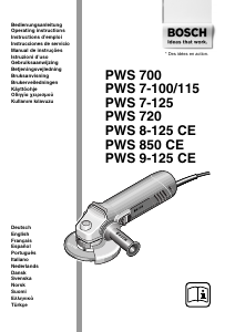 Kullanım kılavuzu Bosch PWS 8-125 CE Avuç taşlama makinesi