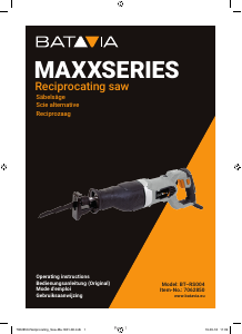Manual Batavia BT–RS004 Reciprocating Saw