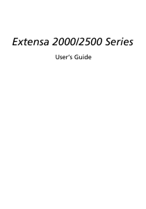 Manual Acer Extensa 2500 Laptop