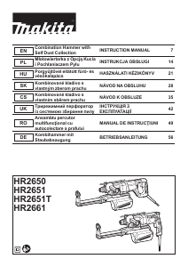 Manual Makita HR2651T Rotary Hammer