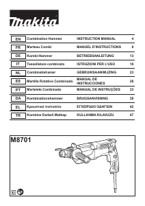 Manual Makita M8701 Martelo perfurador