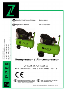 Bedienungsanleitung Zipper ZI-COM 50 Kompressor