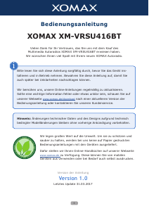 Bedienungsanleitung XOMAX XM-VRSU416BT Autoradio
