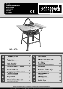 Mode d’emploi Scheppach HS100S Scie circulaire