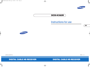 Manual Samsung DCB-H360R Digital Receiver