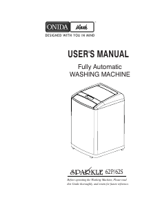 Manual Onida Sparkle 62P Washing Machine