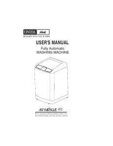 Manual Onida Sparkle 65X Washing Machine