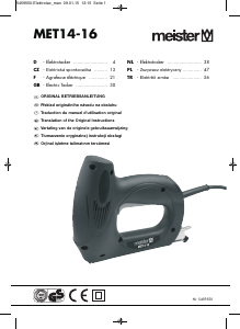 Manual Meister MET14-16 Tacker